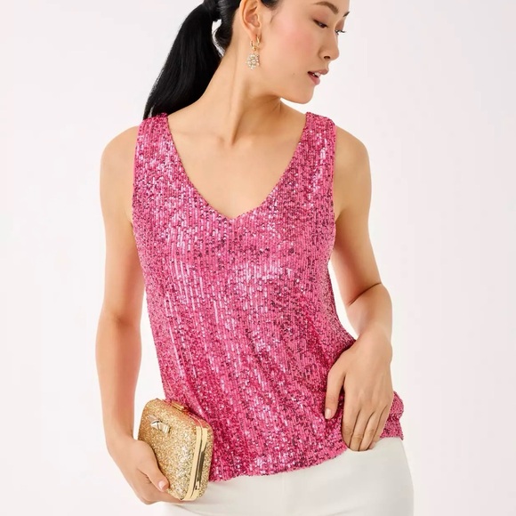 🆕 Lilly Pulitzer JARET KNIT TOP in “Sun Shell Pink” MSRP $128 NWT sz XL - Picture 3 of 4